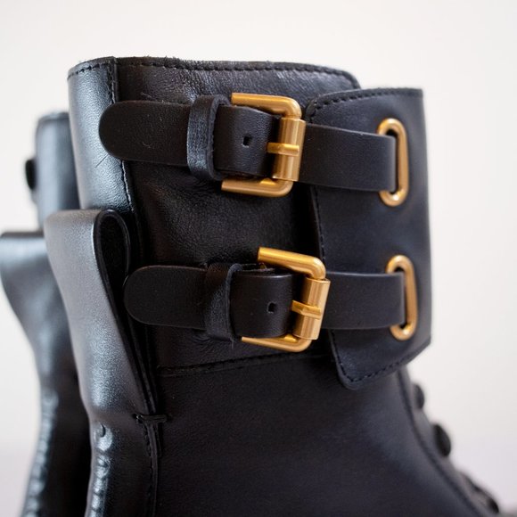 See by Chloe Mallory Leather Combat Boots - Brand New 38.5 - Picture 9 of 11